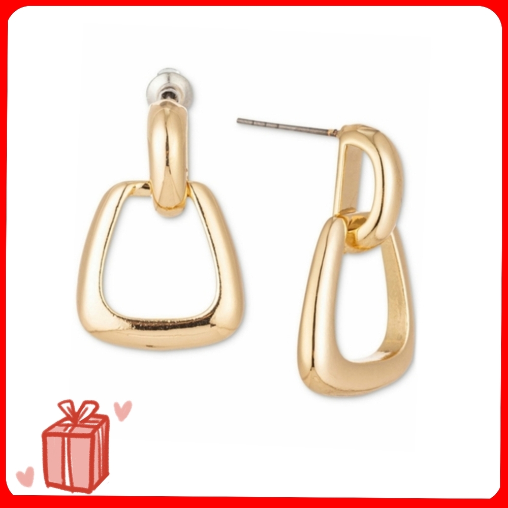 Charter Club Gold-Tone Open Square Drop Earrings for Valentine's Day